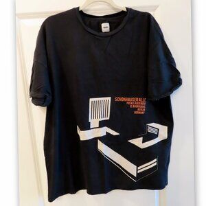 ASOS Schonhauser Alle Berlin Germany Black Graphic T-shirt Medium